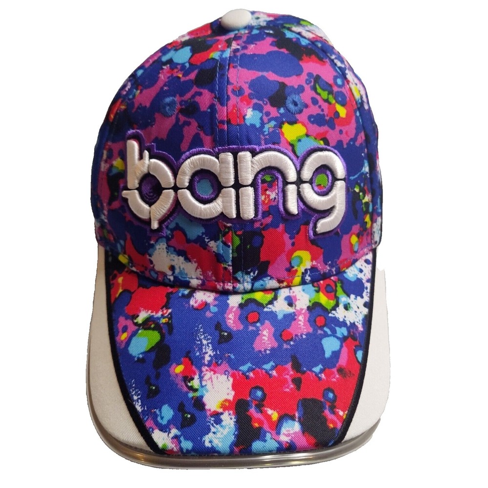 BANG ENERGY‎ DRINK Men One Size Multicolor Paint Abstract Light Up Snapback Cap